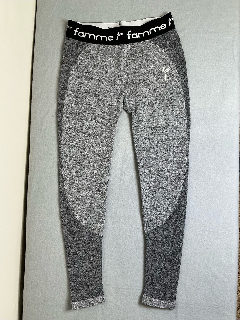 Famme Women’s Medium Gray High Waist Seamless Workout Leggings